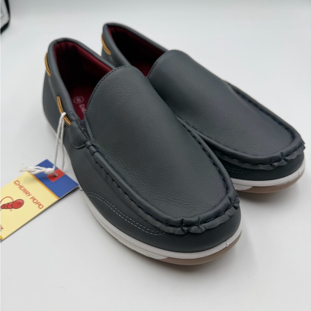 Kids Slip-On Dress Loafers in Dark Gray